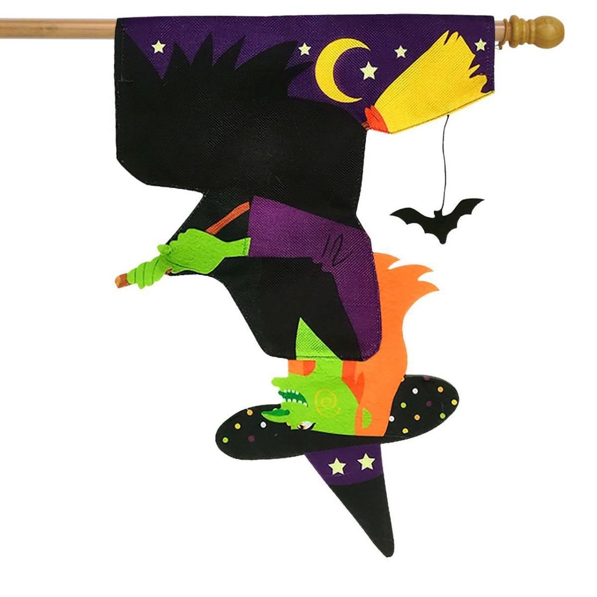 Upside Down Witch Burlap House Flag | Holidays Halloween Holidays