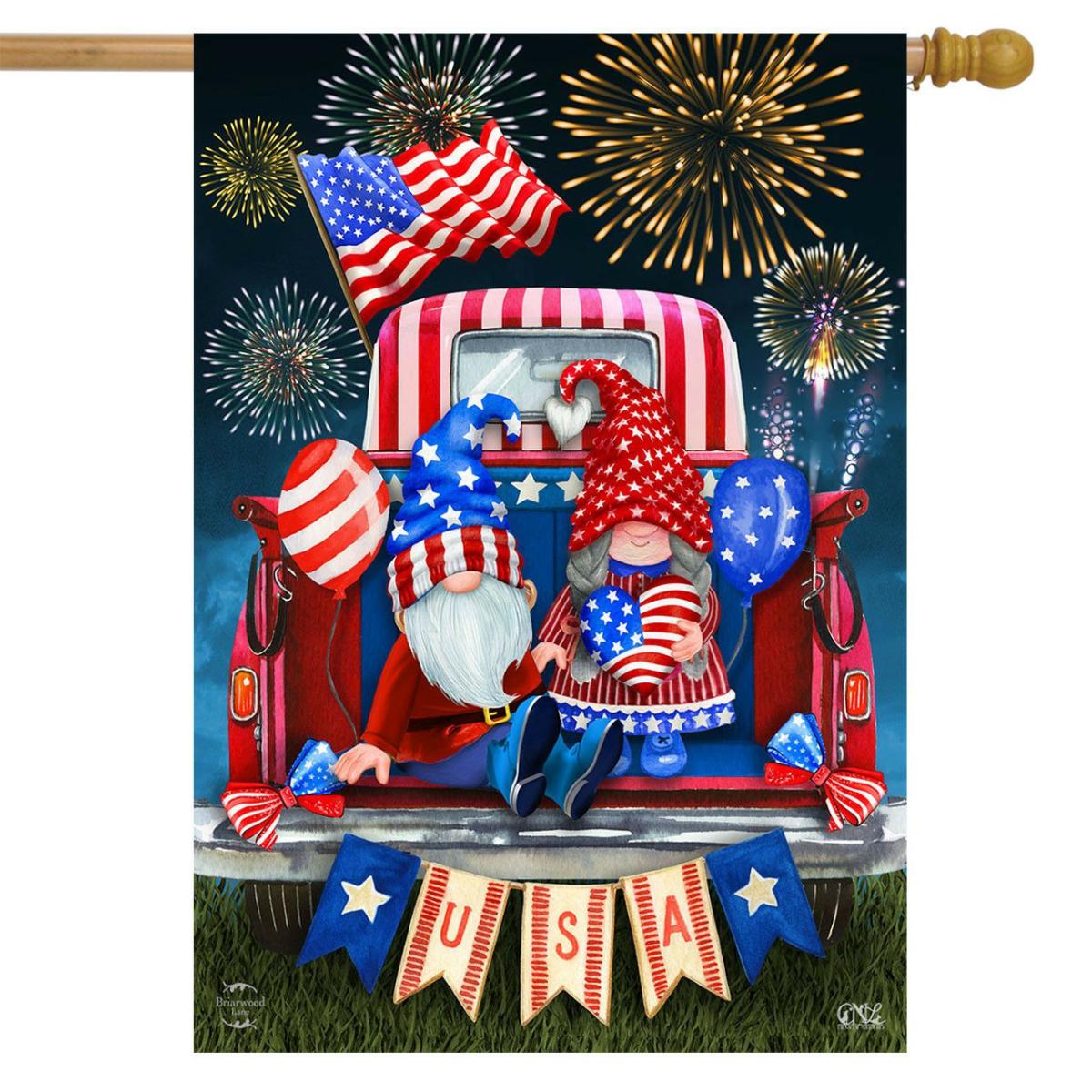 Usa Gnomes House Flag | Holidays 4th of July Holidays