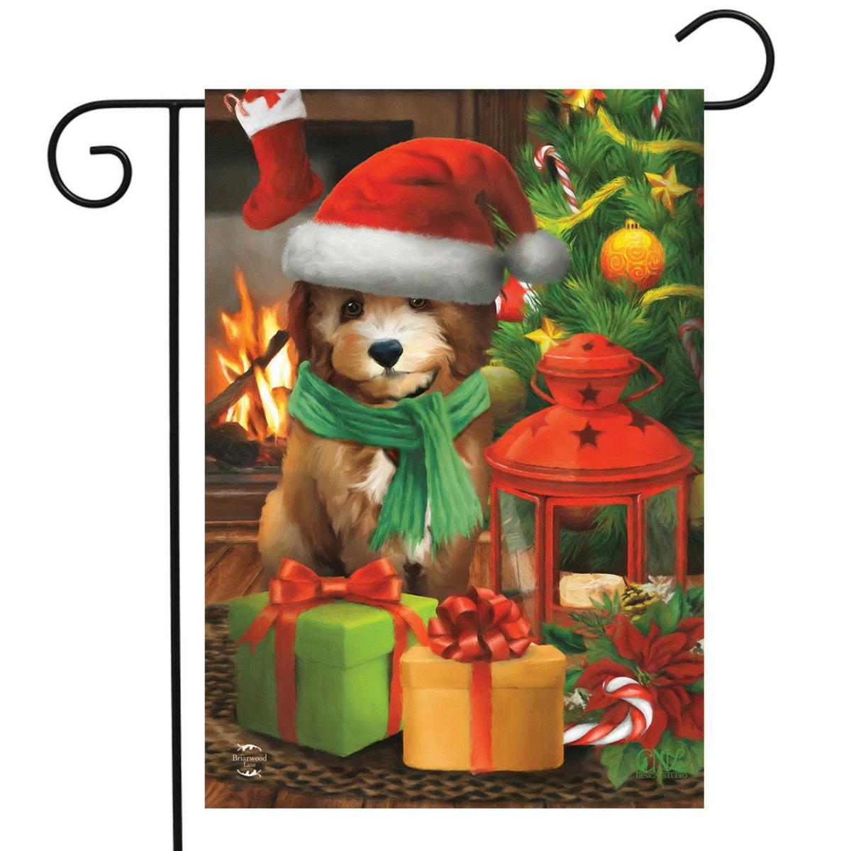 Waiting For Santa Christmas Garden Flag | Themes Animals & Critters Holidays