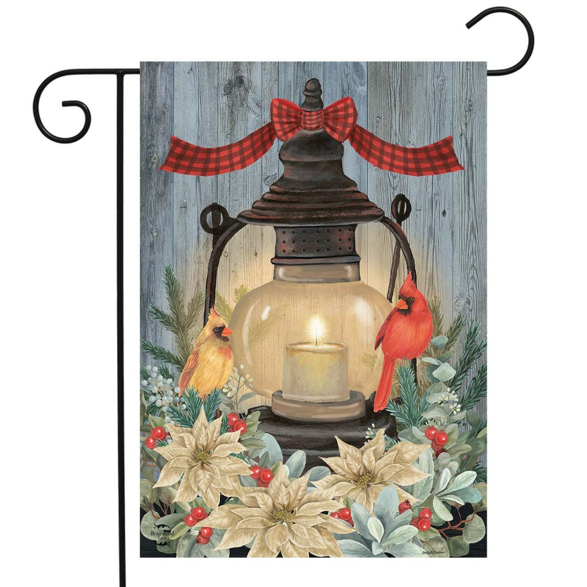 Warm Winter Candle Garden Flag | Seasons Animals & Critters Holidays