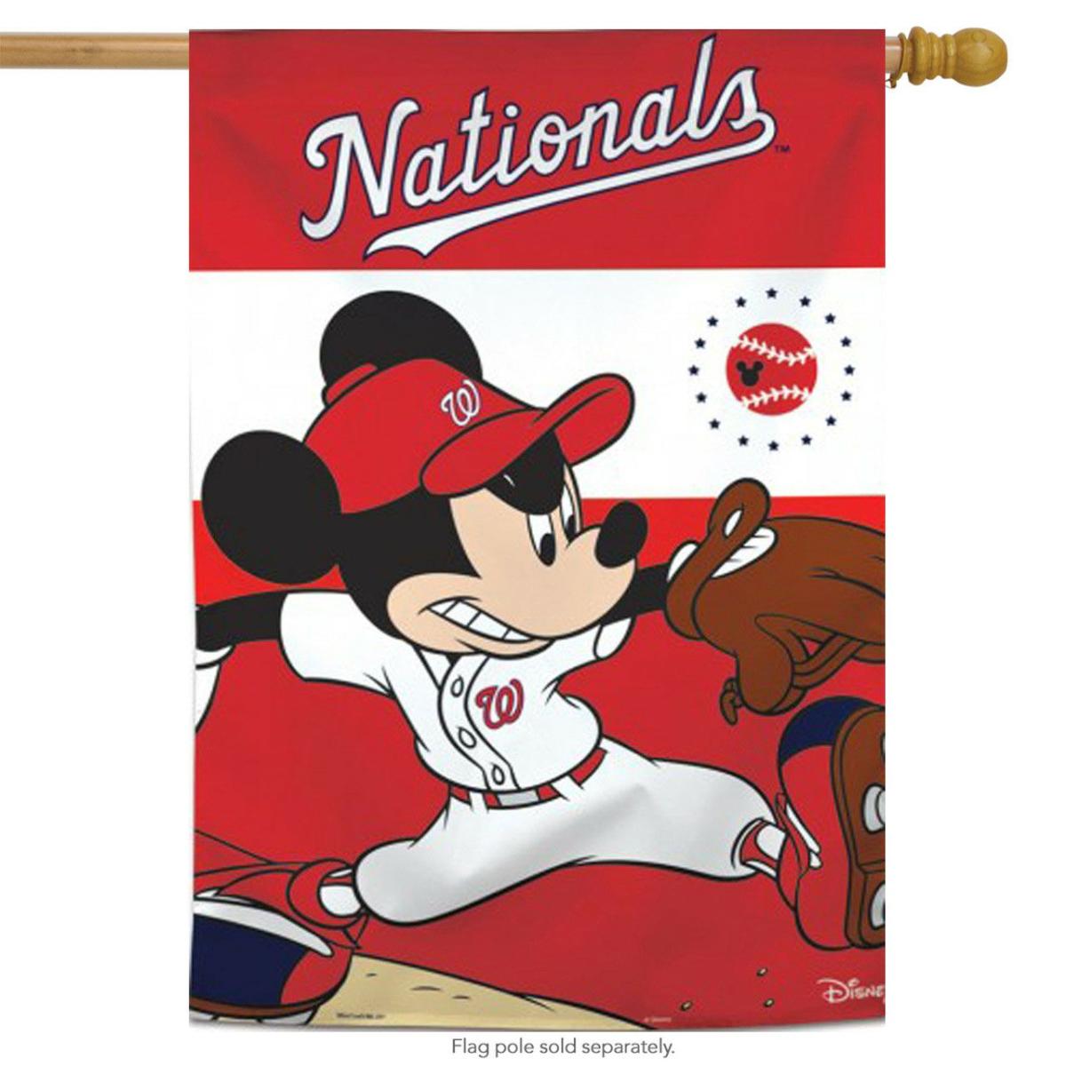 Washington Nationals MLB Mickey Mouse Baseball House Flag | Sports Disney & Cinema Sports