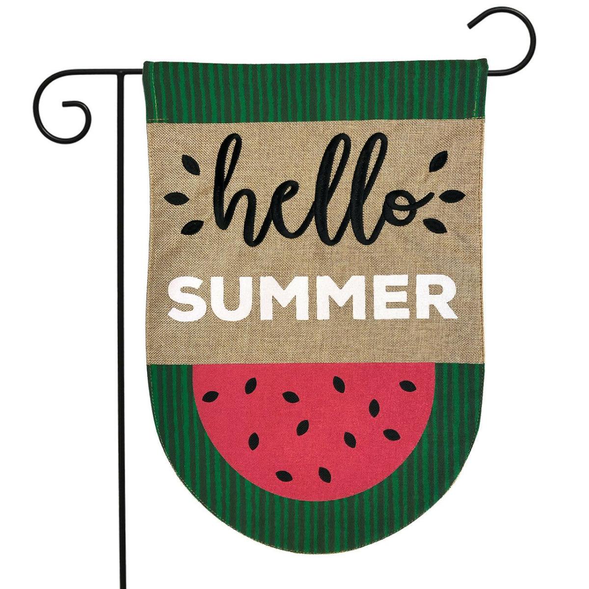 Watermelon Summer Burlap Garden Flag | Themes Fruit Seasons