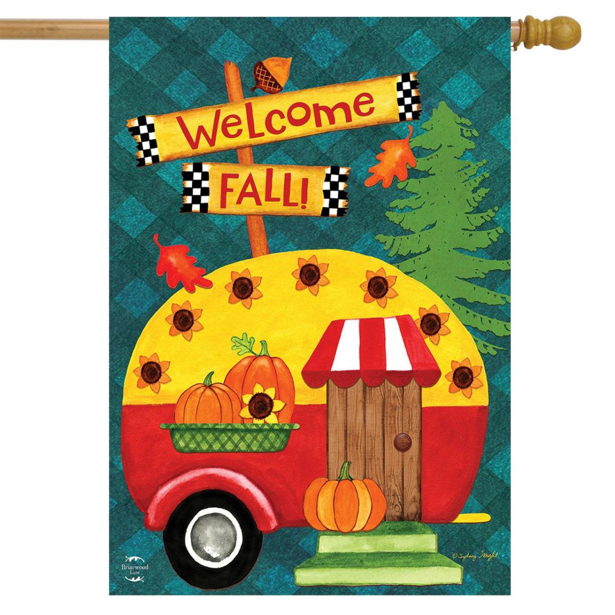 Welcome Fall Camper Primitive House Flag | Seasons Fall Seasons