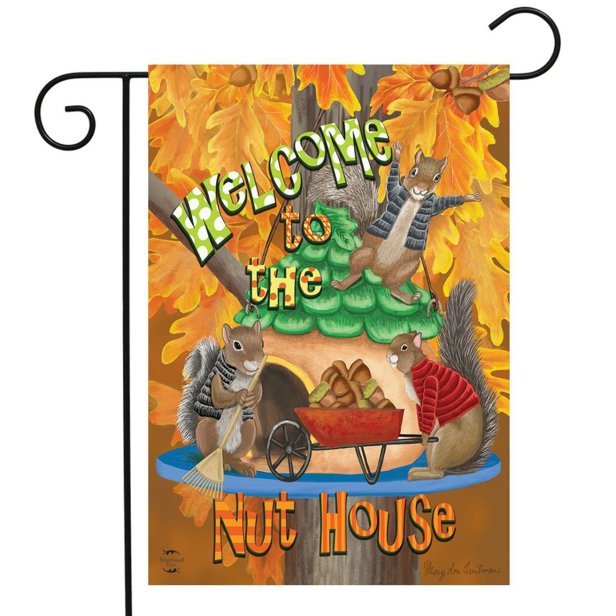 Welcome Fall Nuthouse Garden Flag | Seasons Animals & Critters Seasons