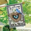 Welcome To Our Nest Inspirational House Flag | Seasons Animals & Critters Seasons