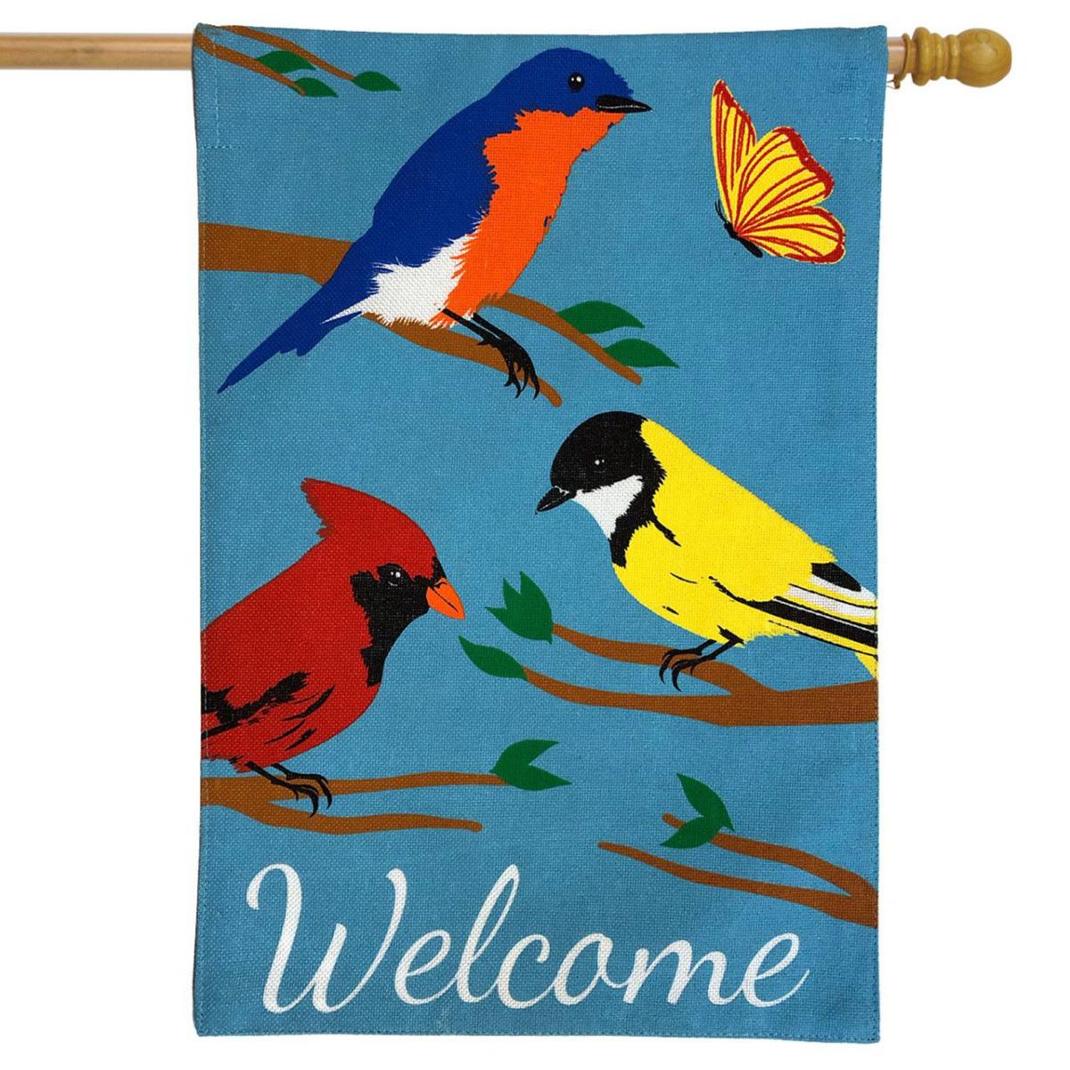 Wildbirds Spring Burlap House Flag | Seasons Animals & Critters Seasons