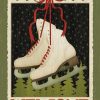 Winter Ice Skates Primitive House Flag | Themes House Flags Seasons