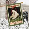 Winter Ice Skates Primitive House Flag | Themes House Flags Seasons