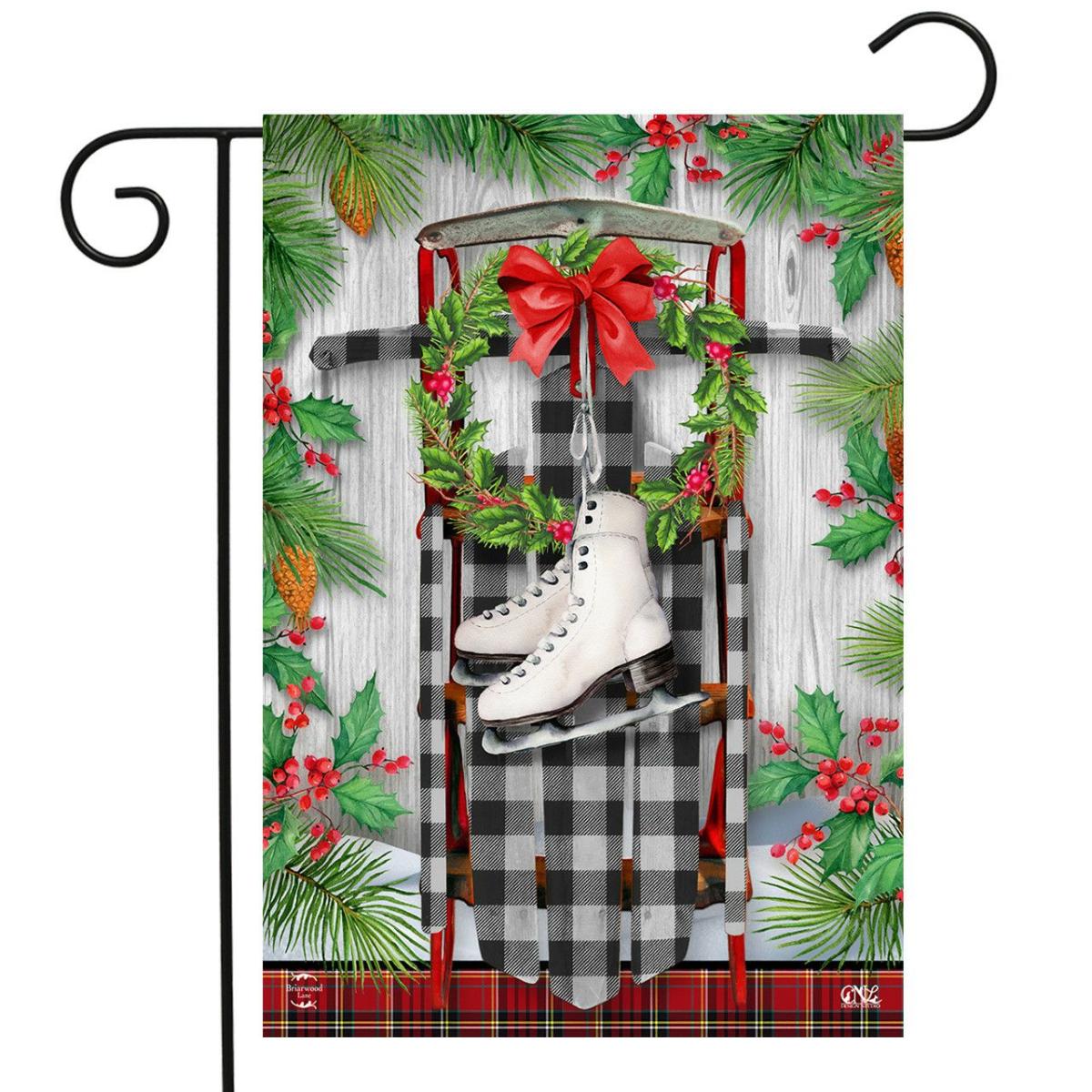 Winter Sled Garden Flag | Themes Farmhouse Seasons