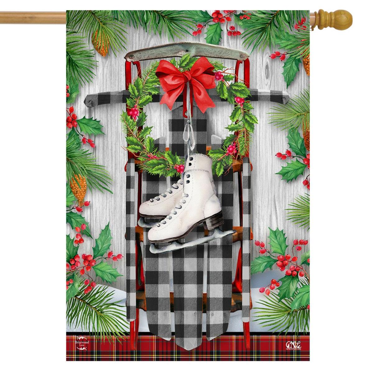 Winter Sled House Flag | Themes Farmhouse Seasons