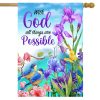 With God Religious House Flag | Themes Everyday Seasons