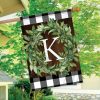 Wreath Monogram K Double-Sided House Flag | Themes Everyday Seasons