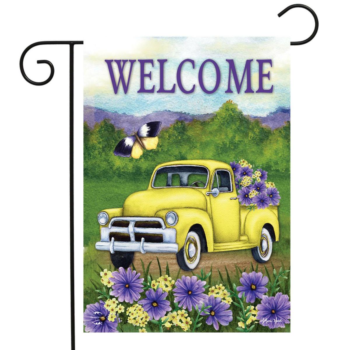 Yellow Pickup Truck Garden Flag | Seasons Garden Flags Seasons