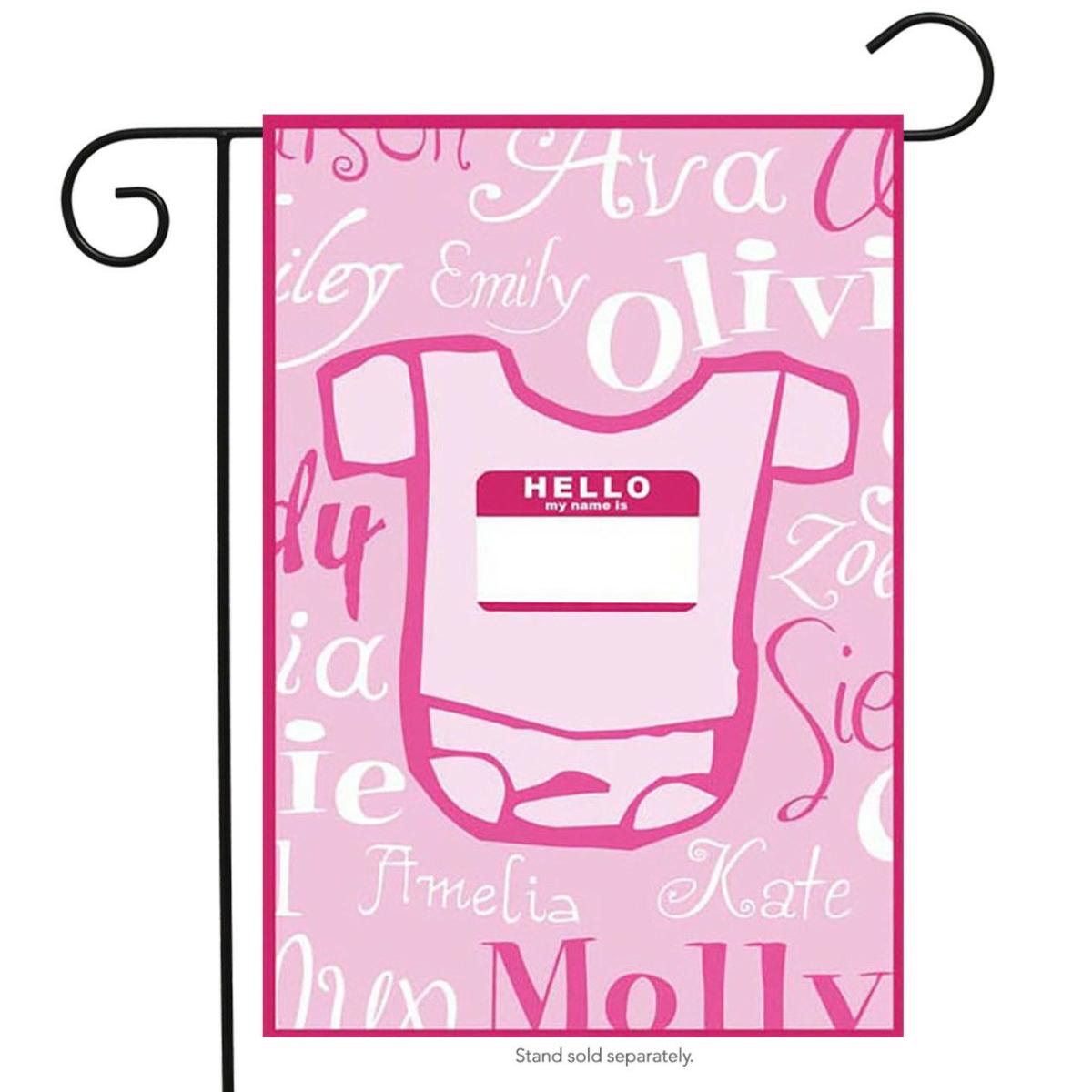 Hello My Name Is It’s a Girl Garden Flag | Themes Celebration Themes