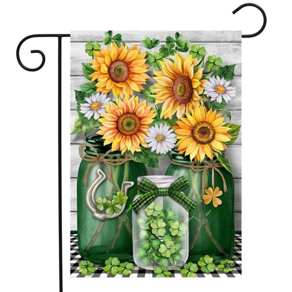 Irish Mason Jars St. Patrick’s Day Garden Flag | Themes Floral Holidays