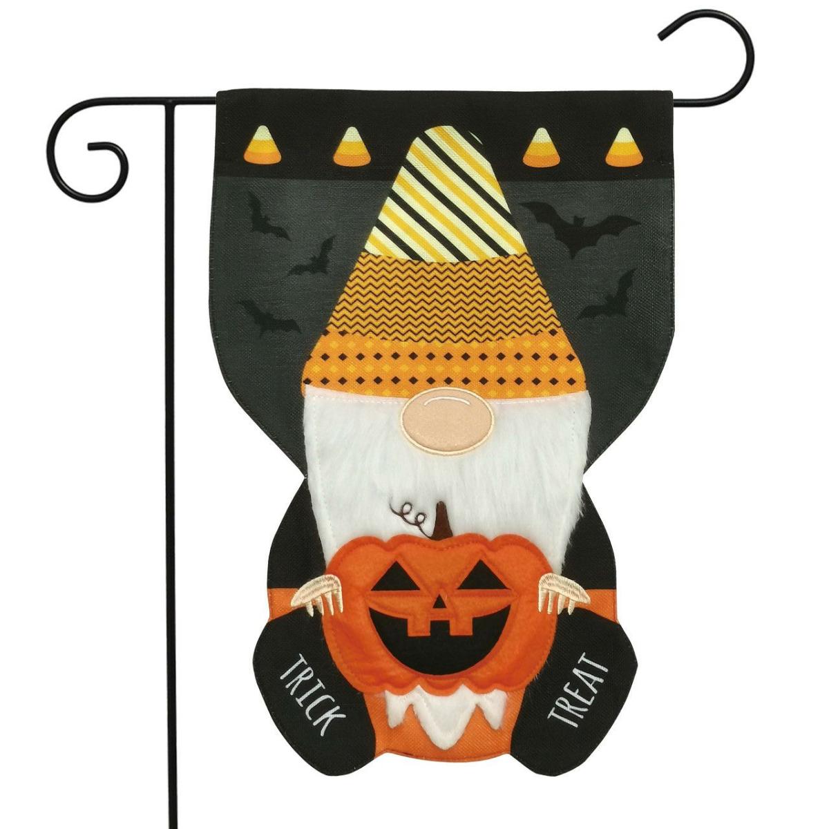 Halloween Gnome Burlap Garden Flag | Themes Garden Flags Holidays