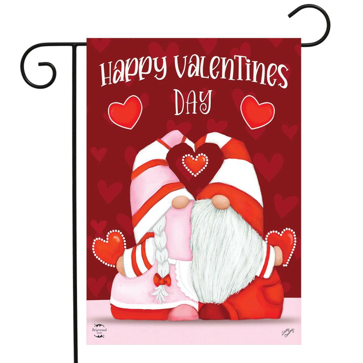 Happy Valentine’s Day Gnomes Garden Flag | Themes Garden Flags Holidays