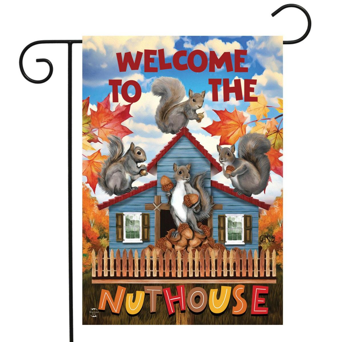 Nut House Fall Garden Flag | Themes Animals & Critters Seasons