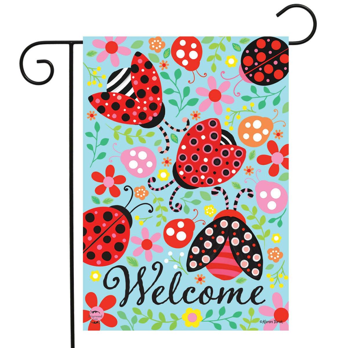 Patterned Ladybugs Garden Flag | Seasons Animals & Critters Seasons