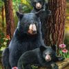 Black Bear Family Nature Garden Flag | Themes Animals & Critters Seasons