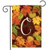 Fall Leaves Monogram Letter C Garden Flag | Themes Fall Seasons