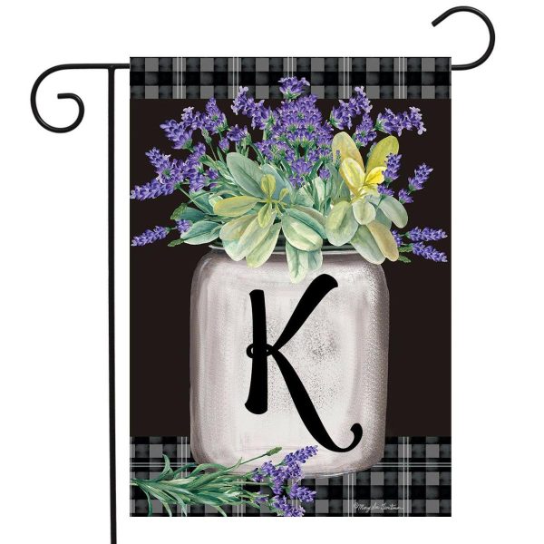 Farmhouse Monogram Letter K Garden Flag | Seasons Everyday Seasons