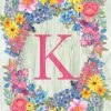 Spring Monogram Letter K Garden Flag | Seasons Garden Flags Seasons