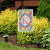 Spring Monogram Letter K Garden Flag | Seasons Garden Flags Seasons