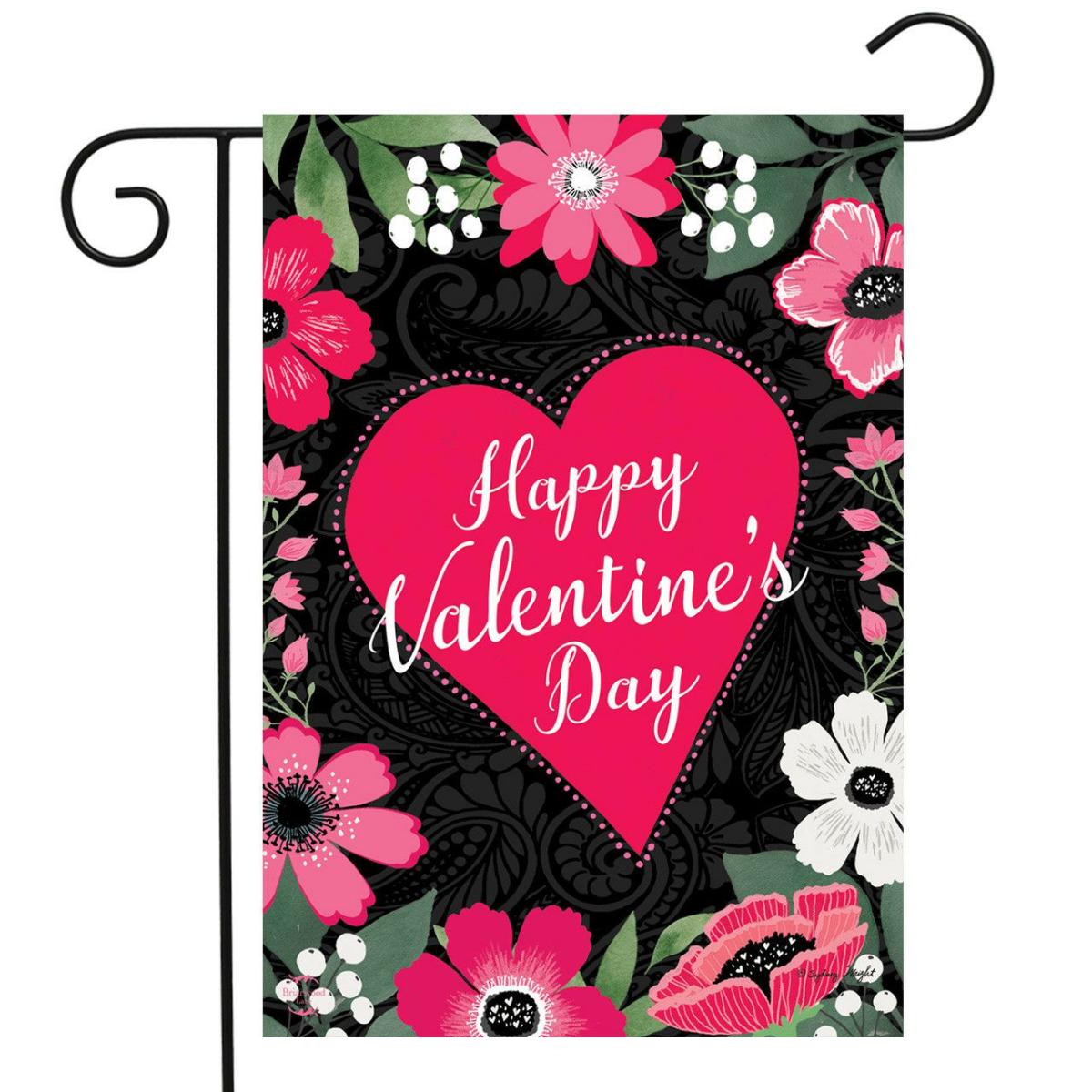 Happy Valentine’s Floral Garden Flag | Themes Floral Holidays