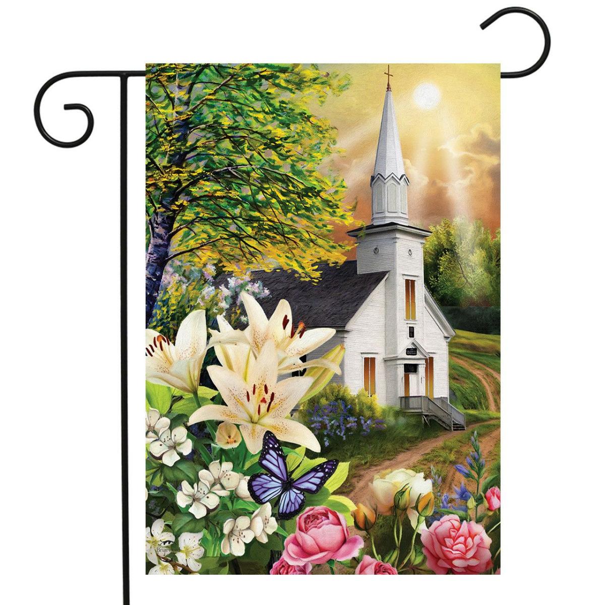 Spring Church Religious Garden Flag | Holidays Easter Holidays