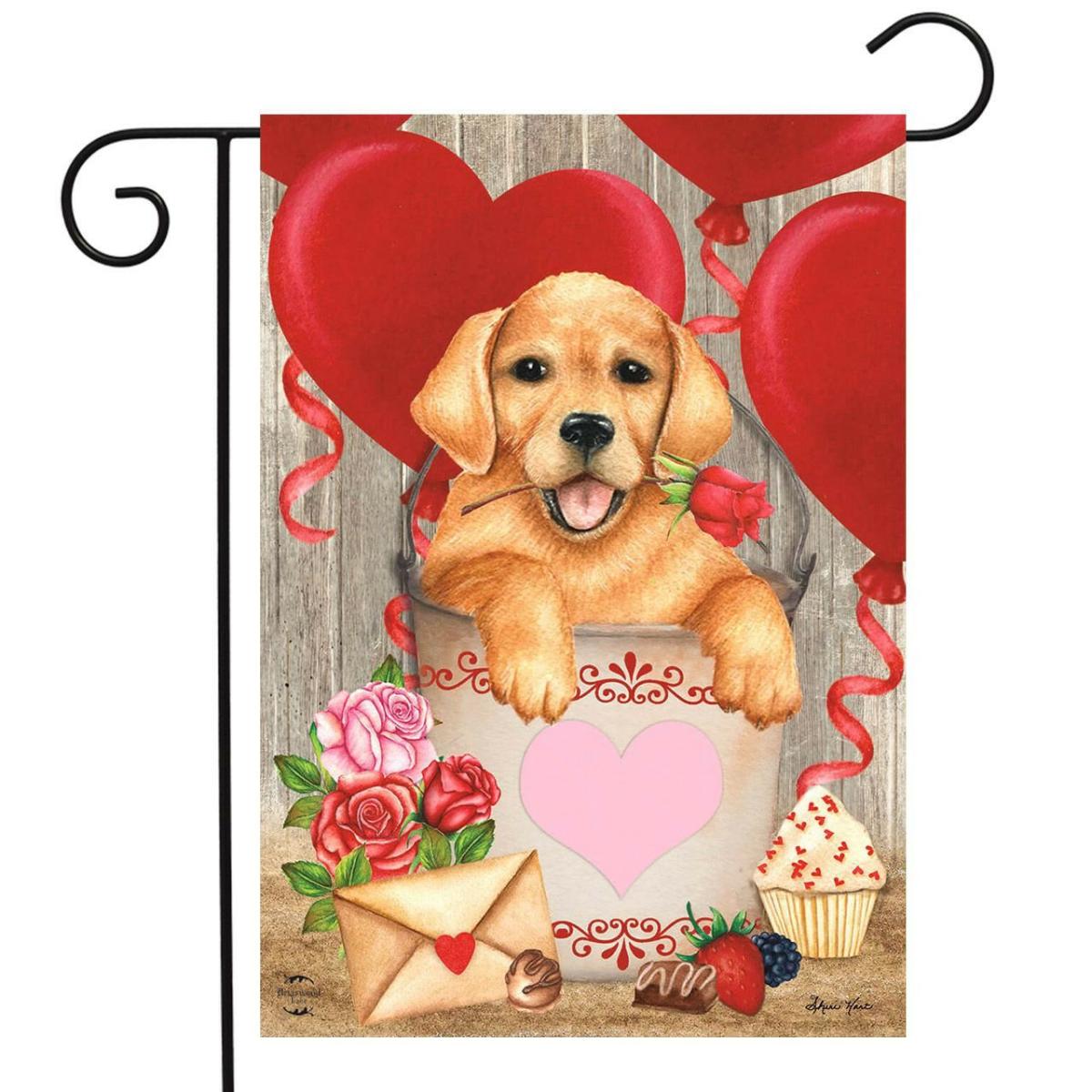 Valentine’s Puppy Holiday Garden Flag | Holidays Garden Flags Holidays